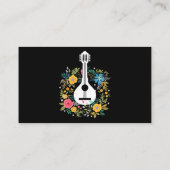 Mandolin Bloemen Patroon Speler String Instruments Visitekaartje (Achterkant)