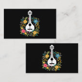 Mandolin Bloemen Patroon Speler String Instruments Visitekaartje (Voorkant / Achterkant)