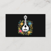 Mandolin Bloemen Patroon Speler String Instruments Visitekaartje (Voorkant)