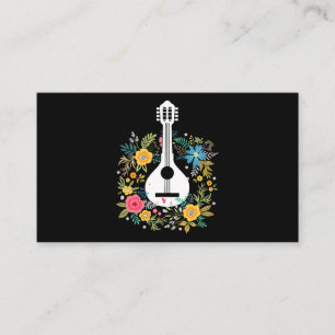 Mandolin Bloemen Patroon Speler String Instruments Visitekaartje
