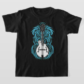 Mandolin Blue Fire Flame  Bluegrass Muziek F T-shirt (Laagn)