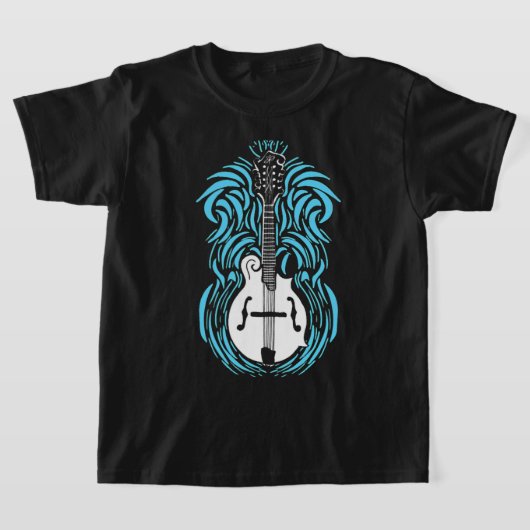 Mandolin Blue Fire Flame  Bluegrass Muziek F T-shirt (Laagn)