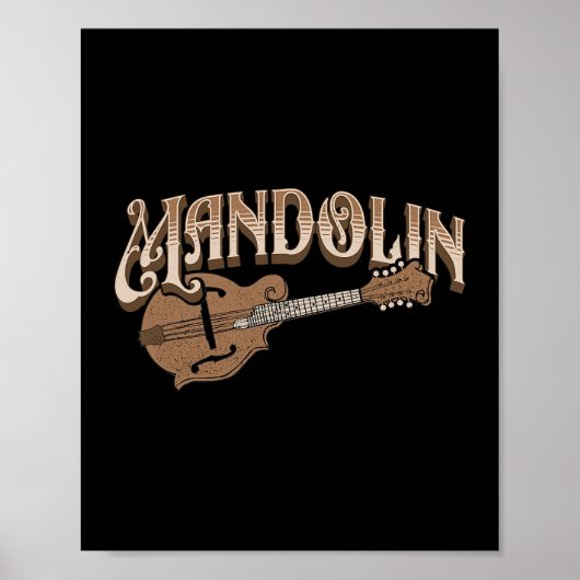 Mandolin Bluegrass Volksmuziek Mandoline Speler Mu Poster (Voorkant)