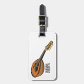 Mandolin cartoon illustratie bagagelabel (Voorkant verticaal)