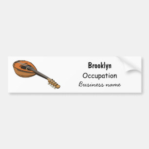 Mandolin cartoon illustratie bumpersticker