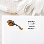 Mandolin cartoon illustratie etiket (Insitu)