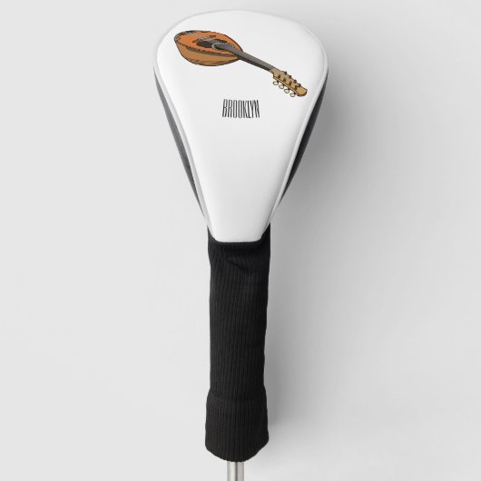 Mandolin cartoon illustratie golfheadcover (Voorkant)