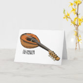 Mandolin cartoon illustratie kaart (Gele Bloem)