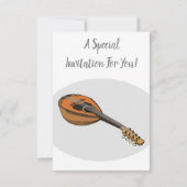 Mandolin cartoon illustratie kaart (Achterkant)