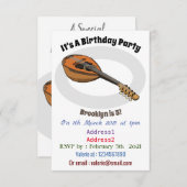 Mandolin cartoon illustratie kaart (Voorkant / Achterkant)