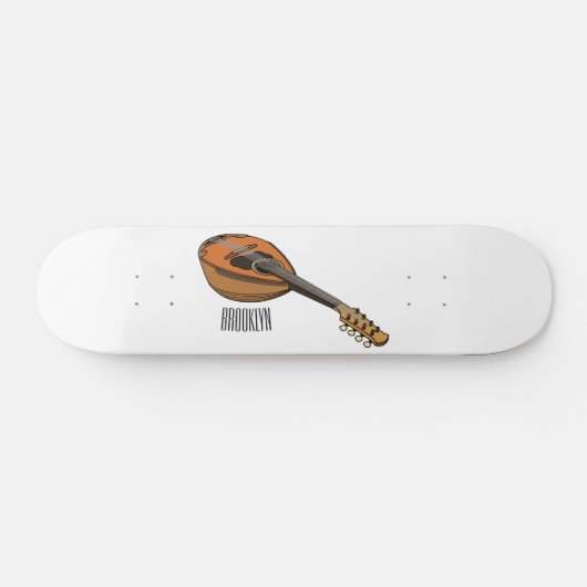 Mandolin cartoon illustratie persoonlijk skateboard (Horizontaal)