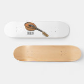 Mandolin cartoon illustratie persoonlijk skateboard (Horizontaal)