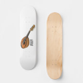 Mandolin cartoon illustratie persoonlijk skateboard (Voorkant)