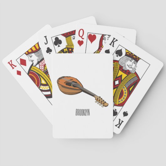 Mandolin cartoon illustratie pokerkaarten (Achterkant)