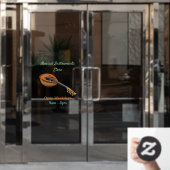 Mandolin cartoon illustratie raamsticker (Kantoordeur)