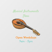 Mandolin cartoon illustratie raamsticker (Vel)