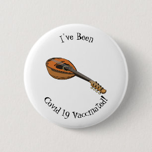 Mandolin cartoon illustratie ronde button 5,7 cm