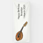Mandolin cartoon illustratie spandoek (Verticaal)