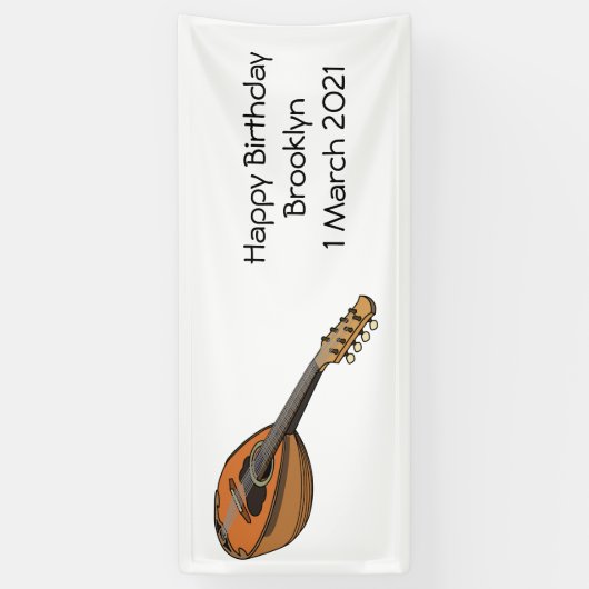 Mandolin cartoon illustratie spandoek (Verticaal)