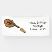 Mandolin cartoon illustratie spandoek (Horizontaal)