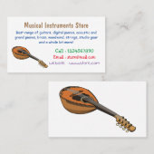 Mandolin cartoon illustratie visitekaartje (Voorkant / Achterkant)