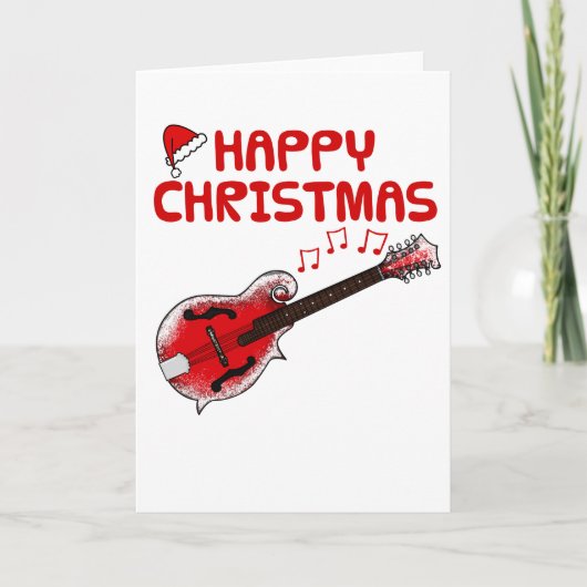 Mandolin Christmas Kaart Mandolinist Folk Musician (Voorkant)