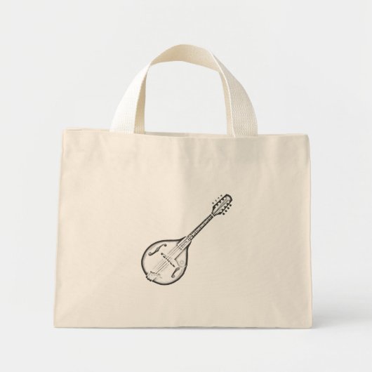 Mandolin "Drawing" Mini Tote Bag (Voorkant)