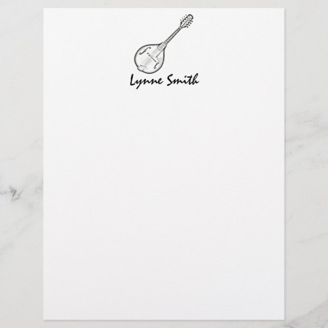 Mandolin "Drawing", speciaal gepersonaliseerd (Voorkant)