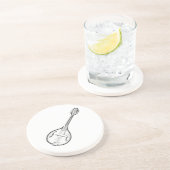 Mandolin "Drawing" Zandsteen Onderzetter (Zijkant)