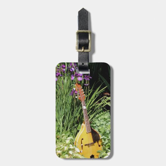 Mandolin en Iris flower Garden op maat Bagagelabel (Voorkant verticaal)