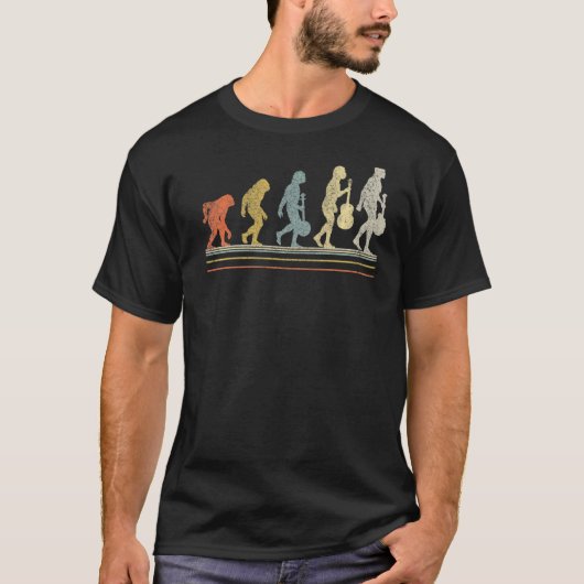 Mandolin Evolution Retro evolutie van het Man T-shirt (Voorkant)