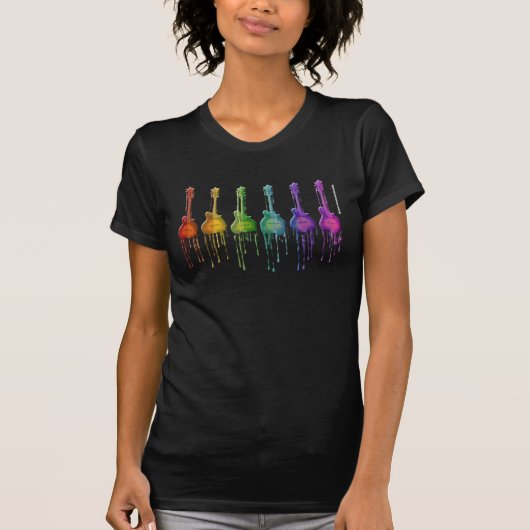 Mandolin F-stijl in regenboogkleuren T-shirt (Voorkant)