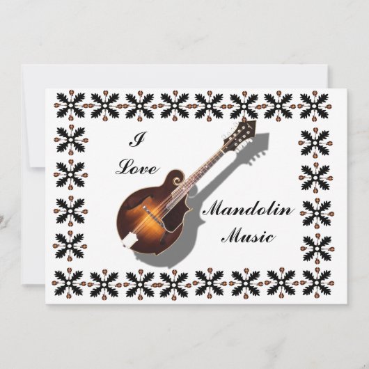 MANDOLIN-INVITATIE KAART (Voorkant)