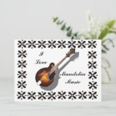 MANDOLIN-INVITATIE KAART (Staand voorkant)