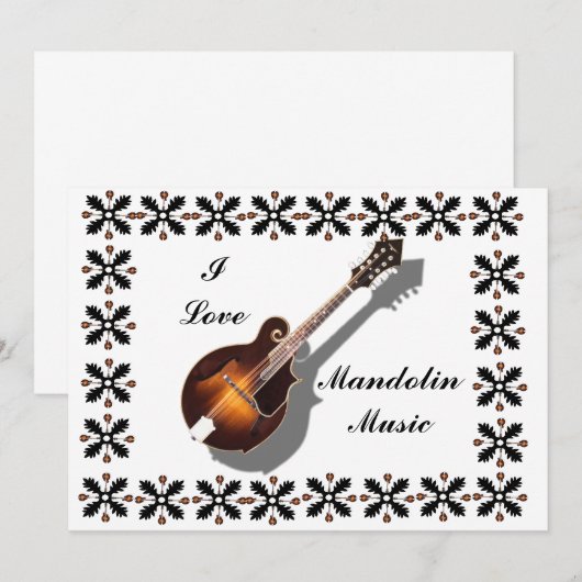 MANDOLIN-INVITATIE KAART (Voorkant / Achterkant)