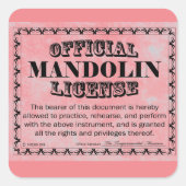 Mandolin License Square Sticker (Voorkant)