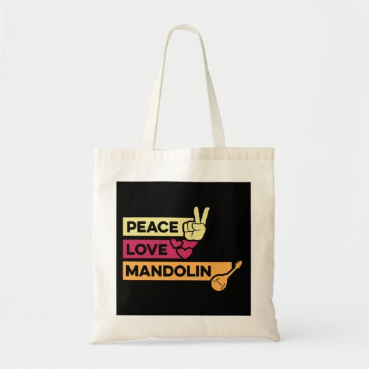 Mandolin Liefhebber Vrede Liefde Mandolin Maestro Tote Bag (Voorkant)