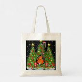 Mandolin Lover Kerstverlichting Santa Mandolin Ker Tote Bag (Achterkant)