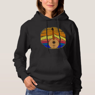 Mandolin Lover Mandolin Retro Sunset Funny Hoodie