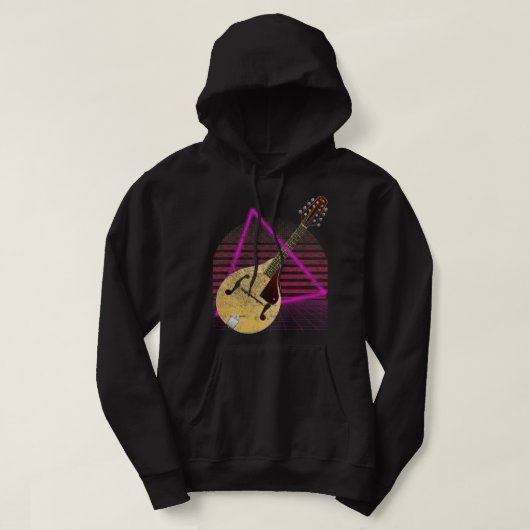 Mandolin Lover  Mandolin Vaporwave 80s Aest Hoodie (Design voorkant)