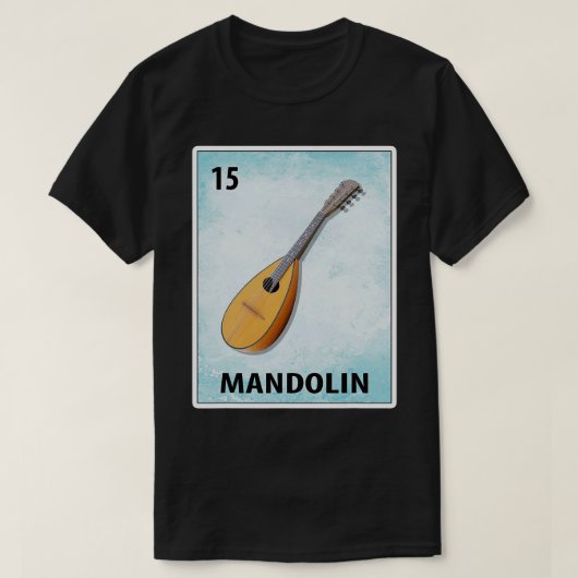 Mandolin Lover Mexicaanse Kaarten T-shirt (Design voorkant)