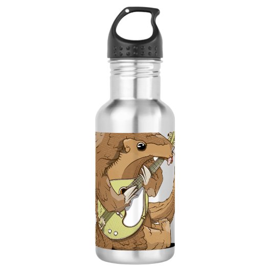 Mandolin Lover Pangolin spelen Mandolin Waterfles (Voorkant)