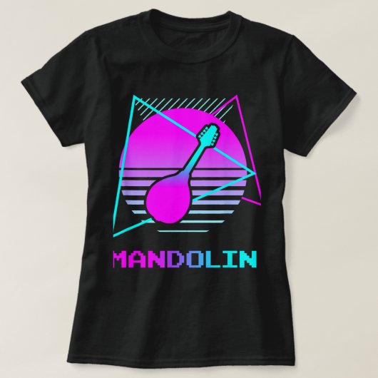 Mandolin Lover Retro Classic Mandoline Spelen T-shirt (Design voorkant)