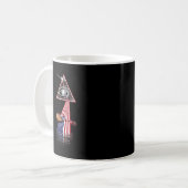 Mandolin Lover Retro Prism US Flag Mandoli Koffiemok (Voorkant links)