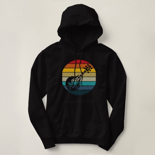 Mandolin Lover retro zonsondergang  mandoline spel Hoodie (Design voorkant)
