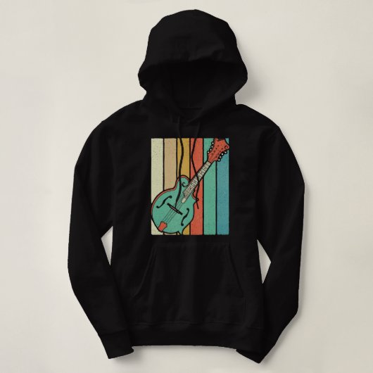 Mandolin Lover Speler Funky Retro Bluegrass Mandol Hoodie (Design voorkant)