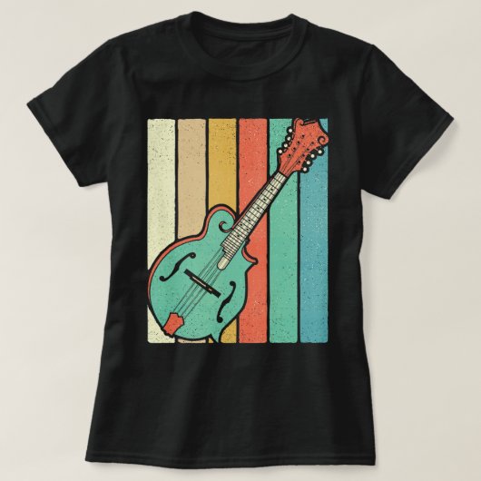 Mandolin Lover Speler Funky Retro Bluegrass Mandol T-shirt (Design voorkant)