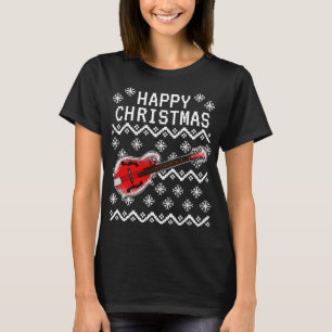 Mandolin Lover Speler Lelijke Kerstmis Mandolinist T-shirt