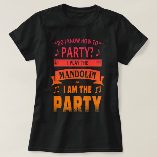 Mandolin Lover speler party t-shirt (Design voorkant)