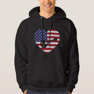 Mandolin Lover USA Amerikaanse Vlag Hart Mandolin  Hoodie